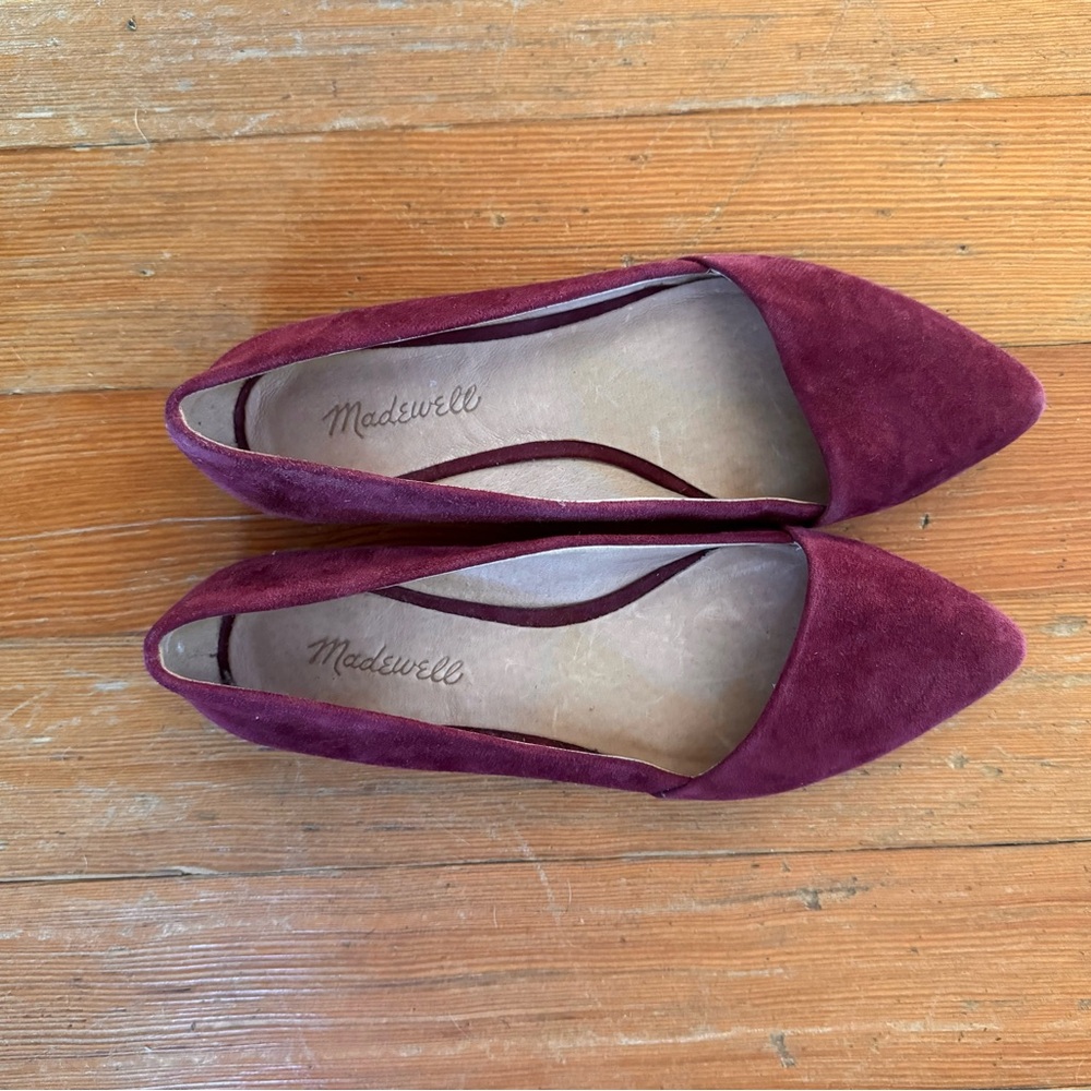 Madewell Mia Plum Suede Pointed Flats